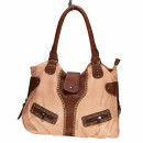 Fashionable handbag Tina, apricot/brown