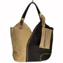 Extravagante Handtasche Sandra 2 mit Etui, Sand/Schwarz -...