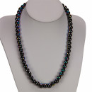 Magnetic bead necklace multicolour, 8mm, Rainbow-Black