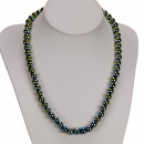Magnetic pearl necklace multicolour, 8mm, green-turquoise