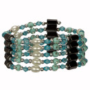 Open magnetic chain pearl, turquoise