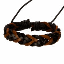 Leather bracelet, black-brown