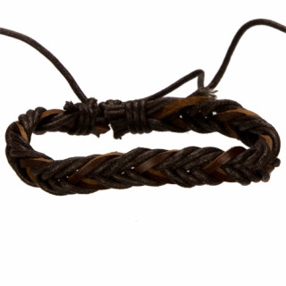 Lederarmband, Schwarz-Dunkelbraun