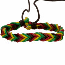 Lederarmband, Braun-Rot-Gelb-Grün - nur noch 7...