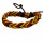 Leather bracelet, Brown-Red-Yellow