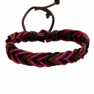 Lederarmband, Schwarz-Braun-Lila