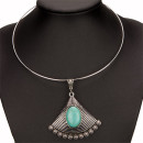 Necklace with pendant synth. turquoise