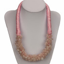 Natural stone necklace rose quartz