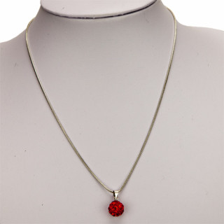 Fashion chain with ball pendant, red
