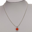 Fashion chain with ball pendant, orange-red