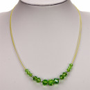 3-strand glass necklace, green