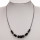3-strand glass necklace, black