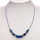 3-strand glass necklace, blue