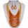 Set: 30-strand glass necklace + earrings, orange
