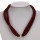 Double net necklace with stones and magnetic clasp, dark red