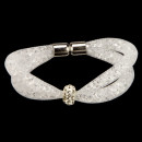 Two-strand net bracelet with stones and magnetic clasp,...