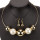 necklace with thick balls + earrings, cream gold