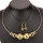 necklace with thick balls + earrings, cream gold