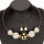 necklace with thick balls + earrings, cream gold