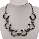 Fashionable necklace, dark silver