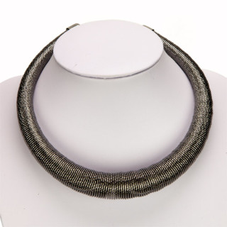 Fashionable necklace, dark silver