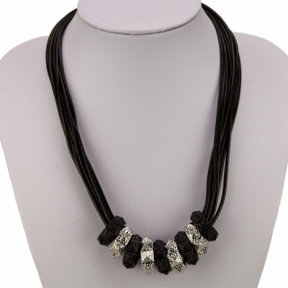 multi-strand band chain copper, silver-black