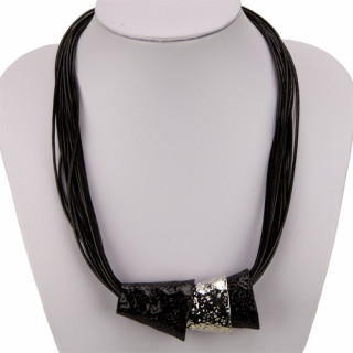 multi-strand band chain copper, black-silver