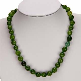 Special price: necklace fac. agate, green, AB, 10mm