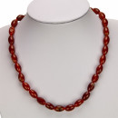Special price: necklace agate, red, AB, 12x8mm