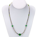 Rod necklace green aventurine 4-10mm