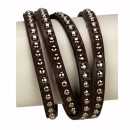 Wrap bracelet PU, 40cm, brown