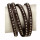 Wrap bracelet PU, 40cm, brown
