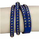 Wrap bracelet PU, 40cm, blue