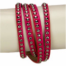 Wrap bracelet PU, 40cm, pink