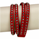 Wrap bracelet PU, 40cm, red