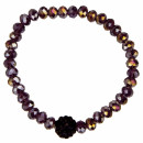 Glass bracelet Giovanna, 6mm, purple