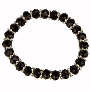 Fashionable glass bracelet, 8mm, black