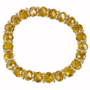 Fashionable glass bracelet, 8mm, dark yellow