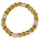 Fashionable glass bracelet, 8mm, dark yellow