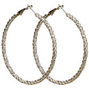 Earrings, 60mm, silver