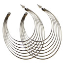 7fach Creolen, 65mm, Silber
