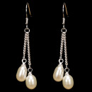 Double earring freshwater pearl, 6,5mm, mix