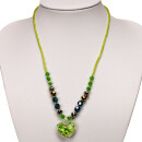 Glass necklace with pendant, green - only 9pcs left!