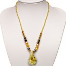 Glass necklace with pendant, gold