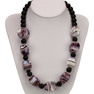 Necklace Cara, purple 24x16mm