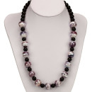 Necklace Cara, purple bead 14mm