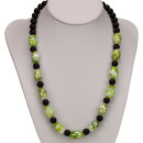 Necklace Cara, green olive 10x15mm