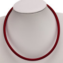 Necklace with fabric rope, 6.0mm, red
