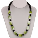 Necklace Cara, green oval 20x14mm