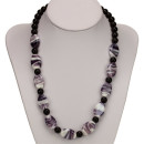 Necklace Cara, purple oval 20x14mm